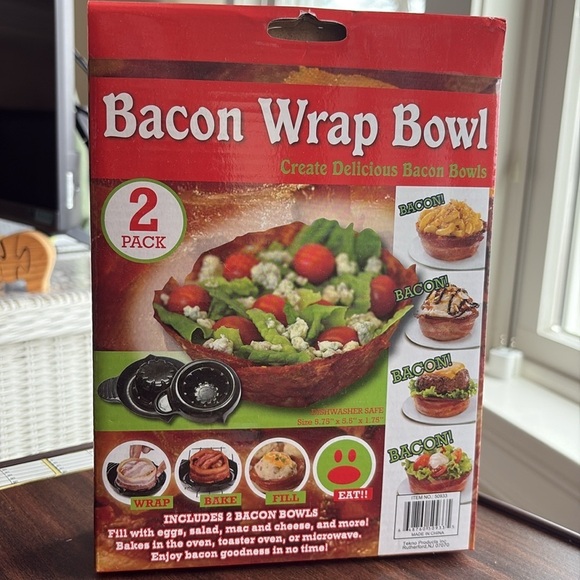 NIB Perfect Bacon Wrap Bowls 2 / Pack Black - Picture 2 of 2